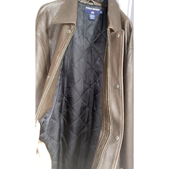Ralph lauren polo sport vintage leather jacket XL RARE - Picture 3 of 8